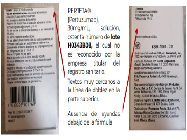 ALERTA SANITARIA SOBRE LA FALSIFICACIÓN DEL PRODUCTO PERJETA